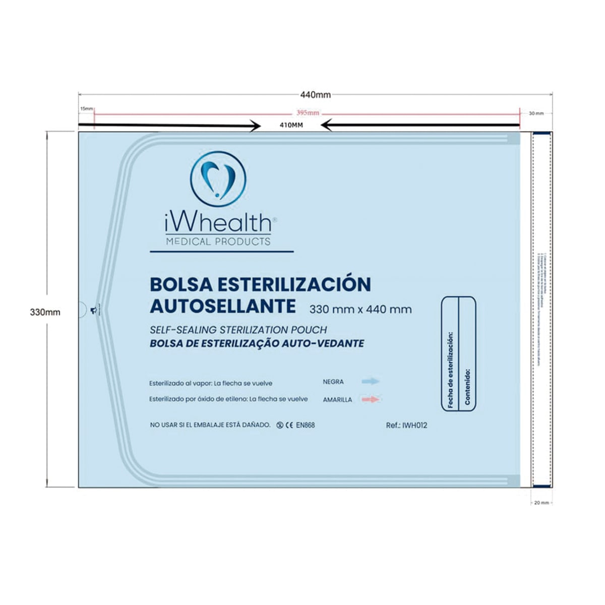 Sterilization Pouch Iwhealth 330mmx440mm Iwh012